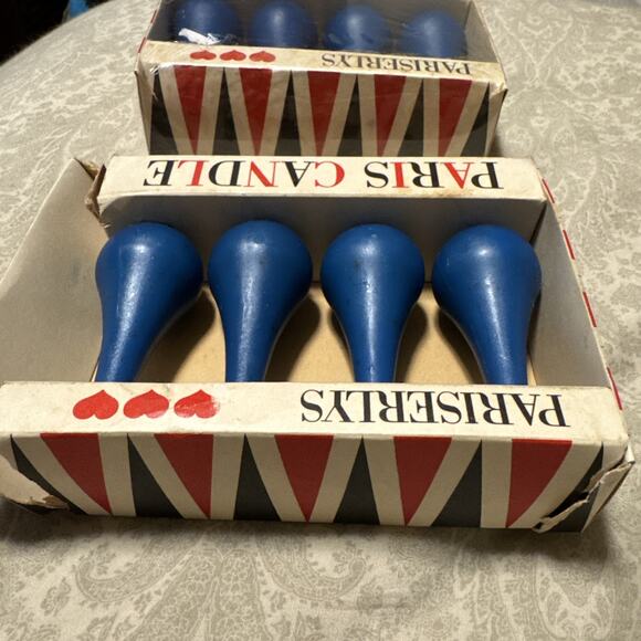 Vintage Dark Blue Dansk Pariserlys Paris Candles Made in Denmark 2 Sets NEW - Picture 6 of 6